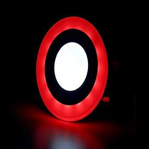 3 + 3 Watt Double Color Round LED Panel Light Side 3D Effect Light Color-Red And White