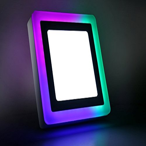 6+3 Watt Double Color Square Surface LED Panel Light Side 3D Effect Light (White & PGB)