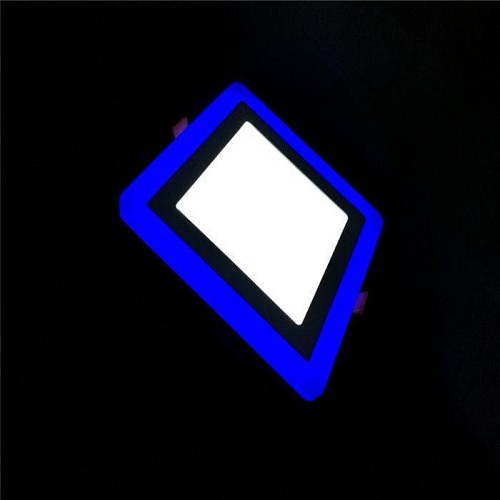 6 + 3 Watt Double Color Square LED Panel Light Side 3D Effect Light Color-Blue And White