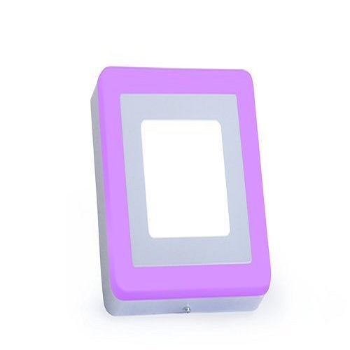 3+3 Watt Double Color Square Surface LED Panel Light Side 3D Effect Light (White & Pink)
