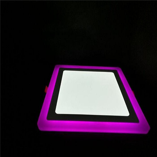 6 + 3 Watt Double Color Square LED Panel Light Side 3D Effect Light Color-Pink And White