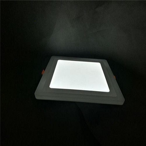 6 + 3 Watt Double Color Square LED Panel Light Side 3D Effect Light Color-PGB And White