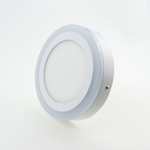 6+3 Watt Double Color Round Surface LED Panel Light Side 3D Effect Light (White & Blue)
