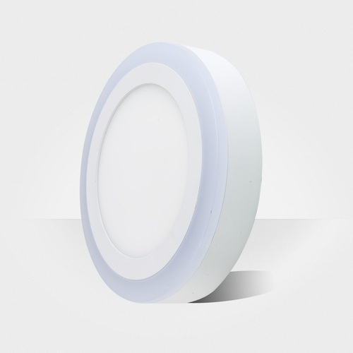 6+3 Watt Double Color Round Surface LED Panel Light Side 3D Effect Light (White & PGB)