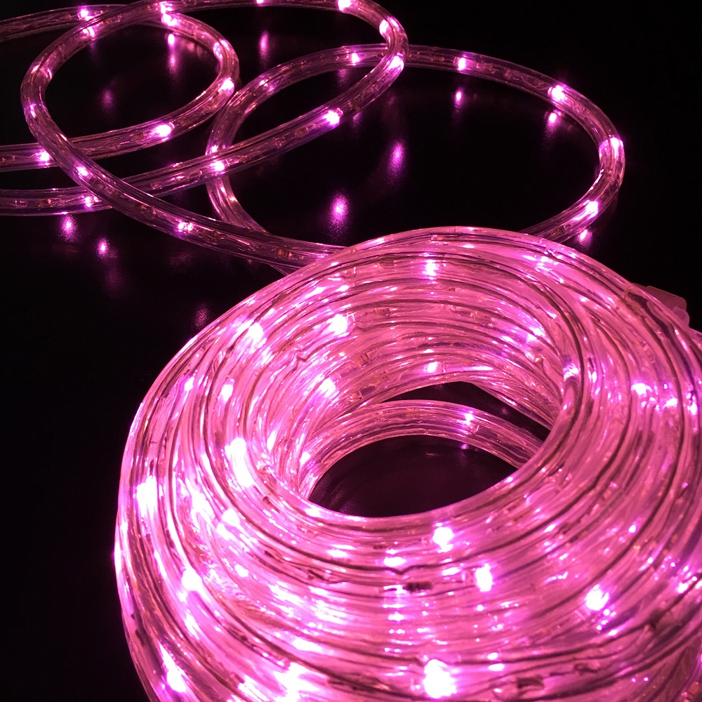 Pink Led Rope Light With Adapter