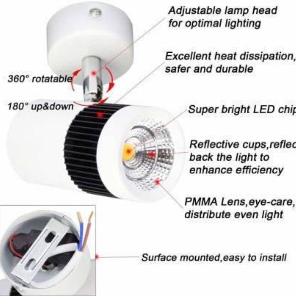 6 Watt LED Wall Spot Light White